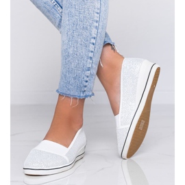 Ballerine bianche lucide sulla zeppa Glam Star bianco 1