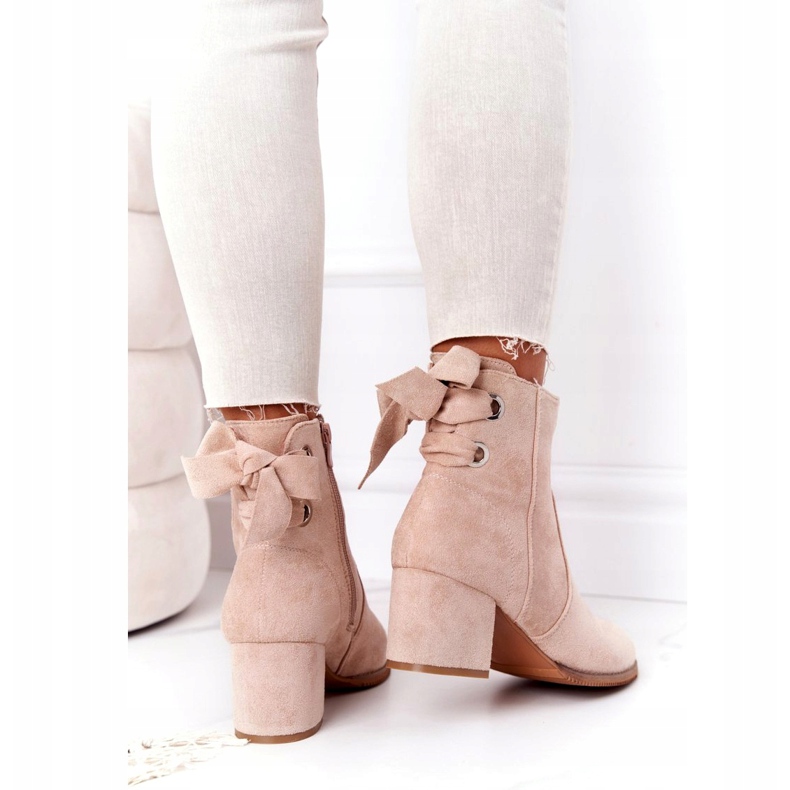 PJ1 Stivali caldi da donna con tacco Beige Kayla 3
