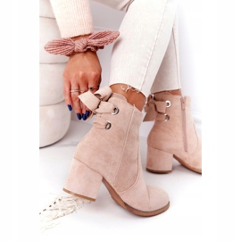 PJ1 Stivali caldi da donna con tacco Beige Kayla 1
