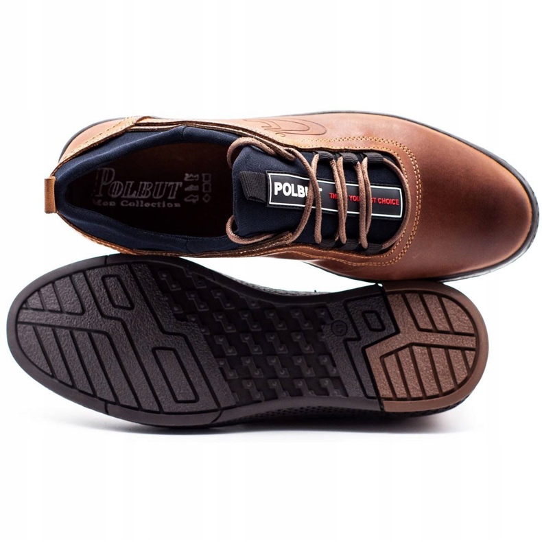 Polbut Scarpe da uomo in pelle casual k24 cammello marrone 1