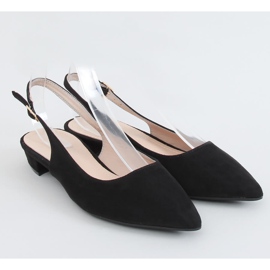 Nero MM-801 Ballerine nere con tacco aperto 1