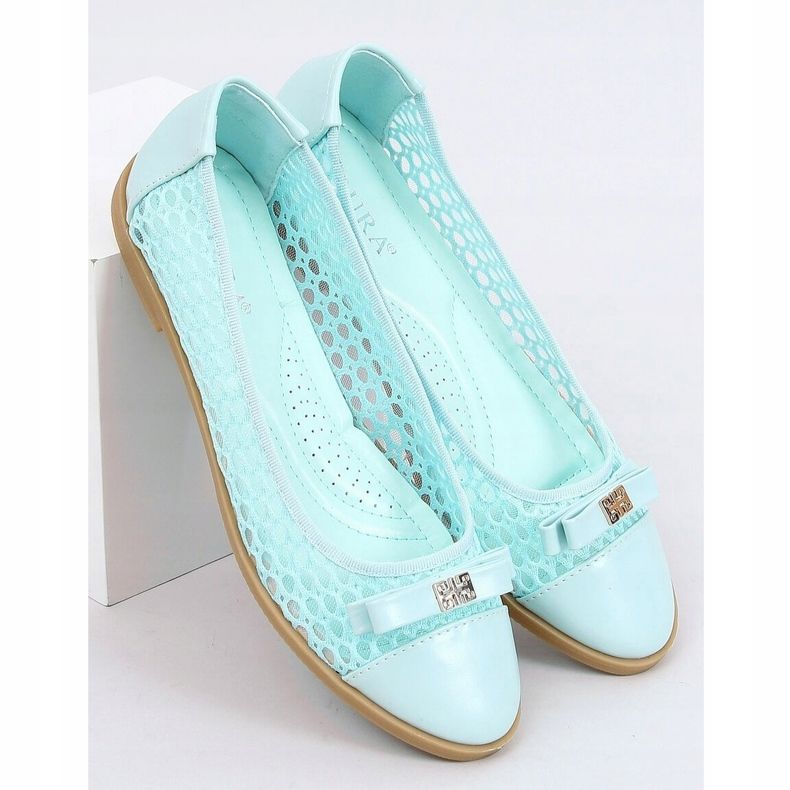 Ballerine traforate menta 1378 Blu verde 1