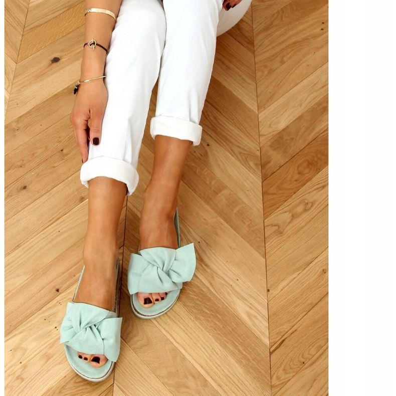 Menta 8228 Pantofole verdi su suola alta verde 1