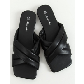 Pantofole nere con suola quadrata S060191 Nere nero 2