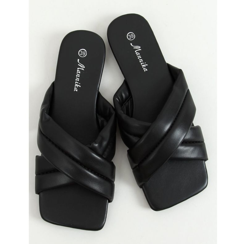 Pantofole nere con suola quadrata S060191 Nere nero 2