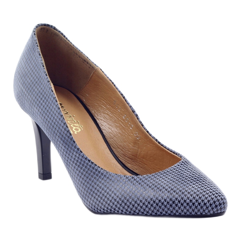 Décolleté a scacchi Espinto 542 da donna nero blu grigio 1