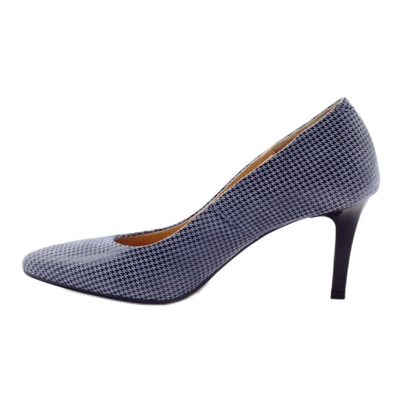 Décolleté a scacchi Espinto 542 da donna nero blu grigio 2