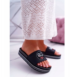 Pantofole da donna sulla piattaforma S.Barski 802-10 Black nero 1