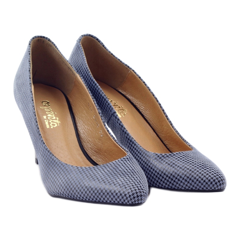 Décolleté a scacchi Espinto 542 da donna nero blu grigio 4