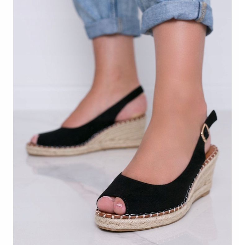 Sandali con zeppa neri di Caitlin nero 1