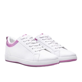 Sneakers olografiche Madalynn bianche e rosa bianca 1