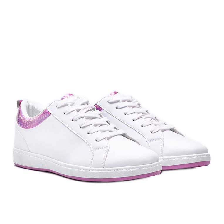 Sneakers olografiche Madalynn bianche e rosa bianco 1
