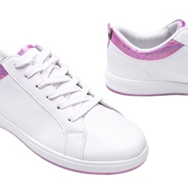 Sneakers olografiche Madalynn bianche e rosa bianco 2