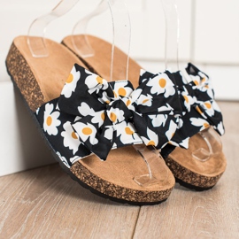 SHELOVET Pantofole Alla Moda Con Fiori nero 2
