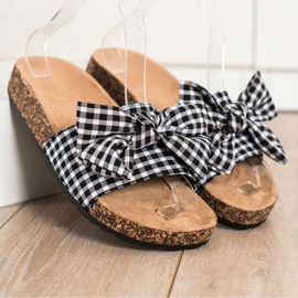 SHELOVET Pantofole a quadri alla moda bianco nero 2