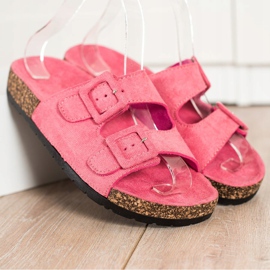SHELOVET Comode Pantofole Con Fibbie rosa 1