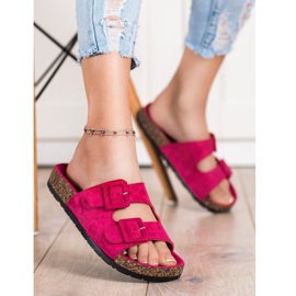 SHELOVET Comode Pantofole Con Fibbie rosa 1