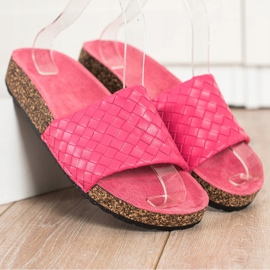 SHELOVET Ciabatte in tessuto alla moda rosa 1