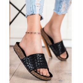 SHELOVET Pantofole intrecciate alla moda nero 2