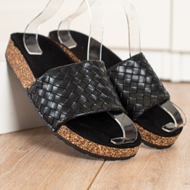 SHELOVET Pantofole intrecciate alla moda nero 1