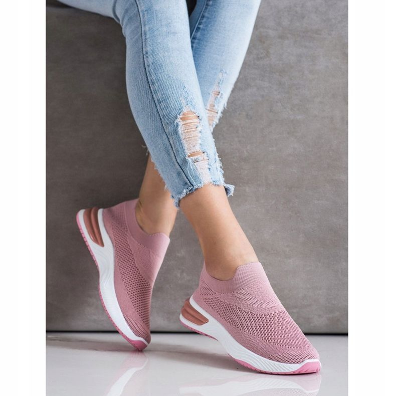 SHELOVET Scarpe da ginnastica senza lacci rosa 2
