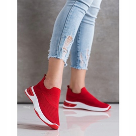 SHELOVET Scarpe da ginnastica senza lacci rosso 2