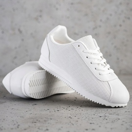 SHELOVET Eleganti sneakers traforate bianca 1