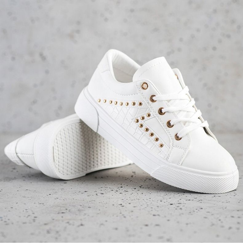 SHELOVET Sneakers in ecopelle bianca 1