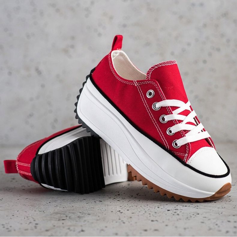 SHELOVET Scarpe Da Ginnastica Su Una Piattaforma Alta rosso 1