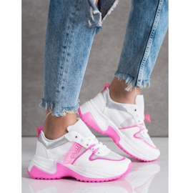 SHELOVET Scarpe da ginnastica con scarpe alla moda in rete bianco 1