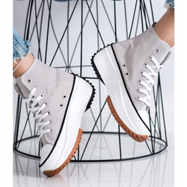 SHELOVET Sneakers Alte Sulla Piattaforma grigio 2