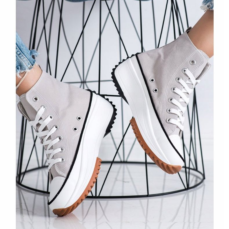 SHELOVET Sneakers Alte Sulla Piattaforma grigio 2