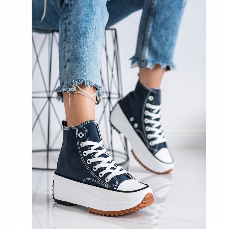 SHELOVET Sneakers Alte Sulla Piattaforma blu navy 2