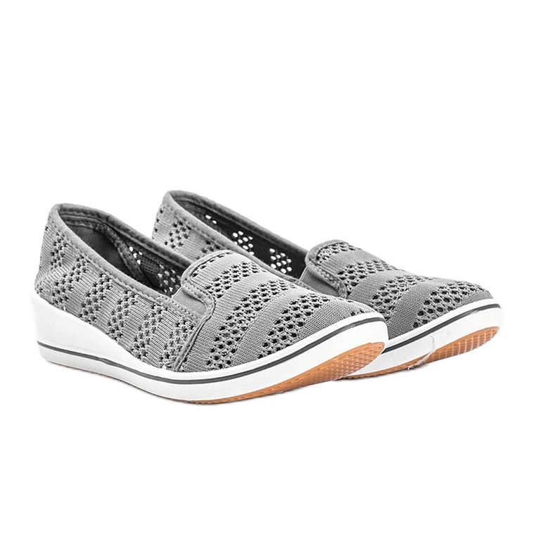 Sneakers grigie con zeppa traforata Los Angeles grigio 1
