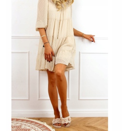 Ciabatte beige con fiori 35-219 Beige 2