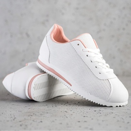 SHELOVET Eleganti sneakers traforate bianco 1