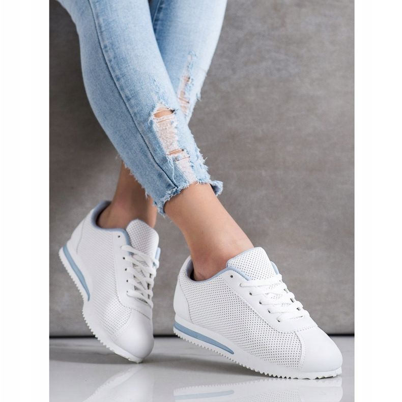 SHELOVET Eleganti sneakers traforate bianca 2