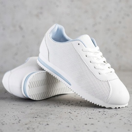 SHELOVET Eleganti sneakers traforate bianca 1