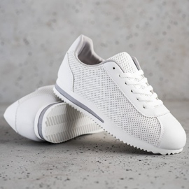 SHELOVET Eleganti sneakers traforate bianco 1