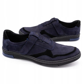 Polbut Scarpe casual da uomo in pelle 2102 blu navy nero 4