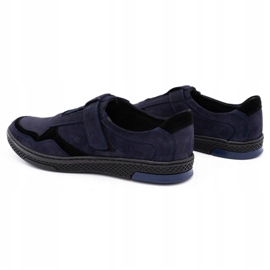 Polbut Scarpe casual da uomo in pelle 2102 blu navy nero 1