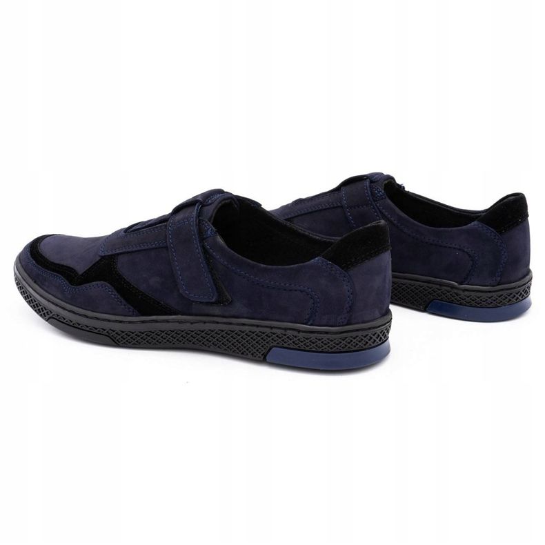 Polbut Scarpe casual da uomo in pelle 2102 blu navy nero 1