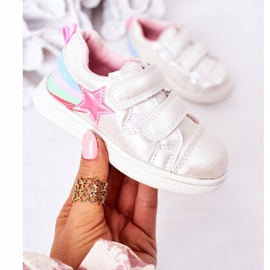 PE1 Scarpe Sportive Bambino In Ecopelle Con Arcobaleno Bianco Jasmine multicolore 2