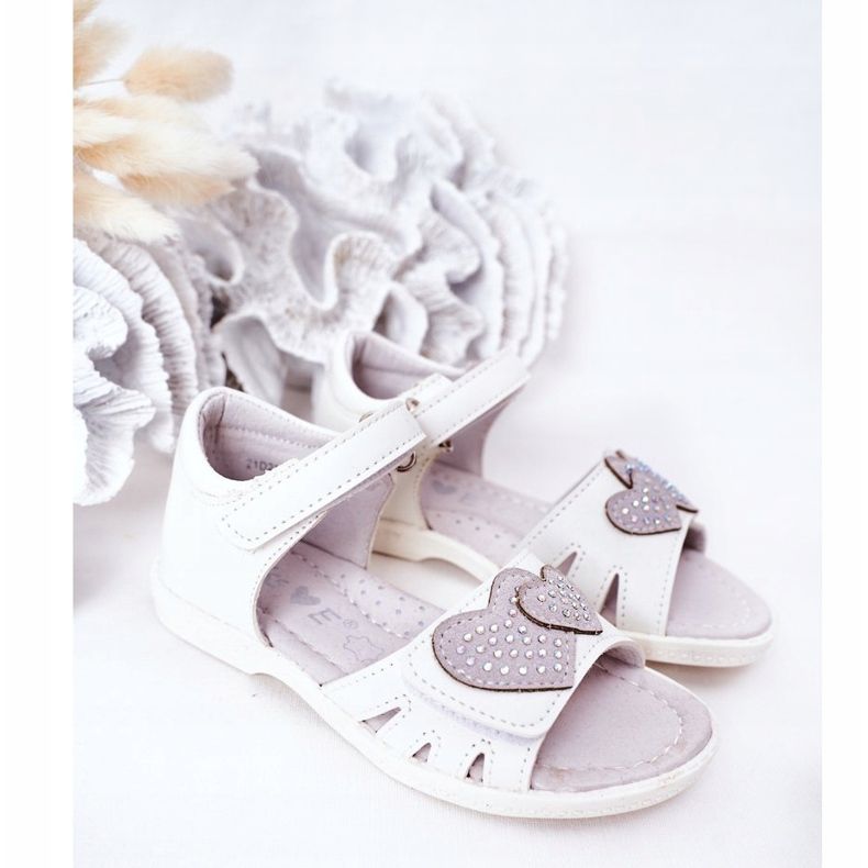PE1 Sandali Bianchi Per Bambini Con Velcro My Heart bianca 1