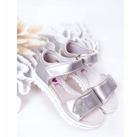 PE1 Sandali Per Bambini Con Velcro Sweetheart Argento d'argento 1