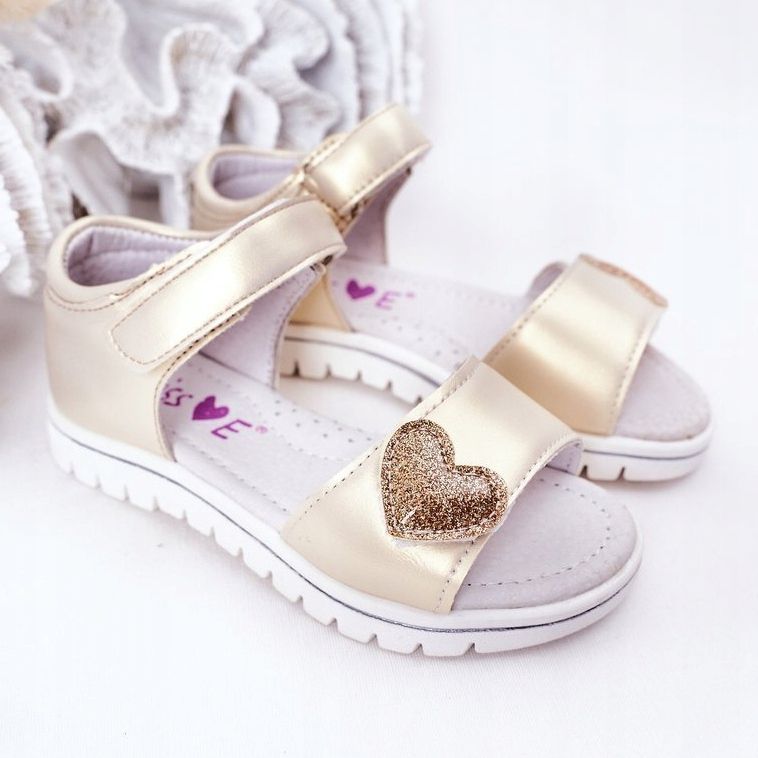 PE1 Sandali Per Bambini Con Velcro Dorato Sweetheart d'oro 2