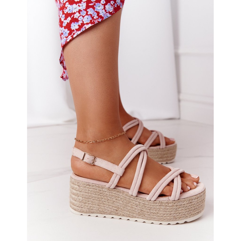PS1 Sandali Con Plateau Beige Con Intreccio Beige Crazy In Love 1