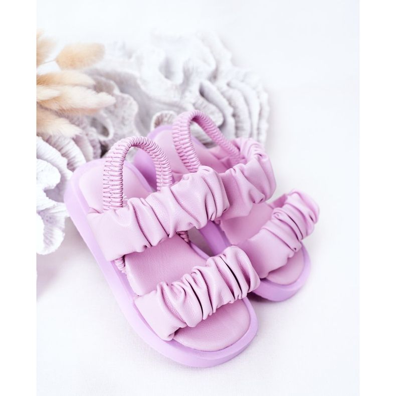FR1 Sandali per bambini con dolcezza viola a coste 2