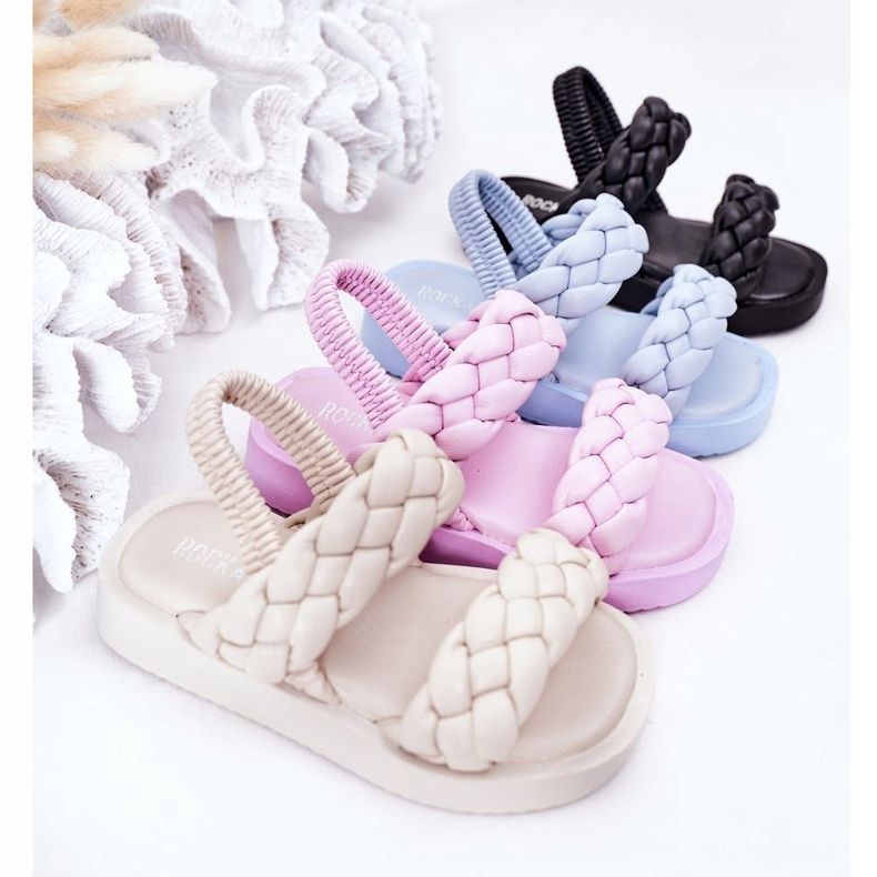 FR1 Sandali per bambini con cutie-pie viola a coste 1