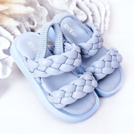 FR1 Sandali per bambini con cutie-pie blu a coste 2